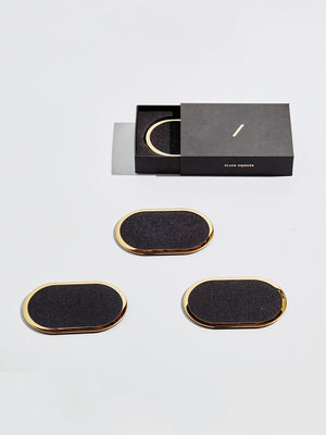 Pure Black Rubber Coasters (Set of 4)