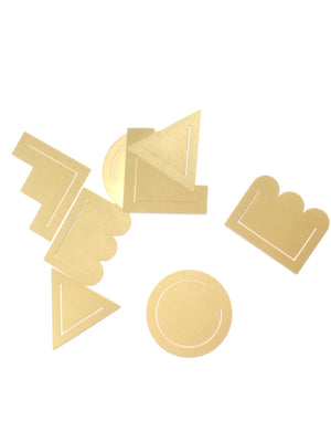 Brass Clips Set of 8 in Geometric