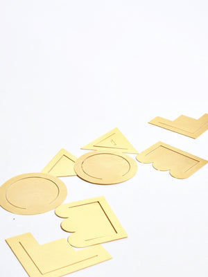Brass Clips Set of 8 in Geometric