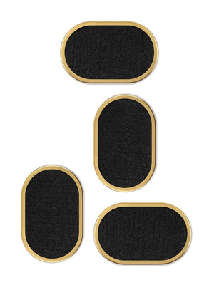 Pure Black Rubber Coasters (Set of 4)